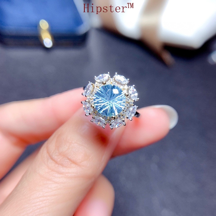 New Fashion Hot Sale Natural Sky Sapphire Set Rings Pendant