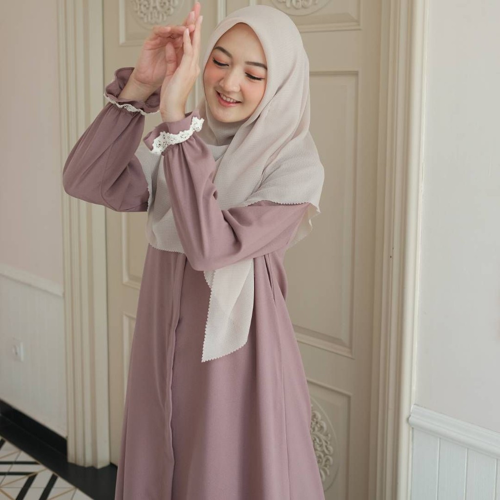 Amira dress Gamis Princess Casual dress daily gamis renda baju muslimah BISA COD-Rosetaupe