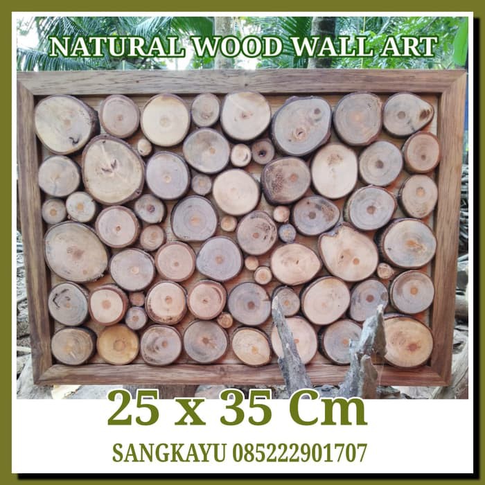 Wood wall art hiasan dinding kayu wall decor wallpaper dekorasi rustic