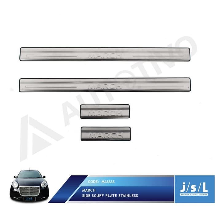 Aksesoris Variasi Tambahan  JSL Sillplate Samping Nissan March Stainless Pijakan Kaki Samping