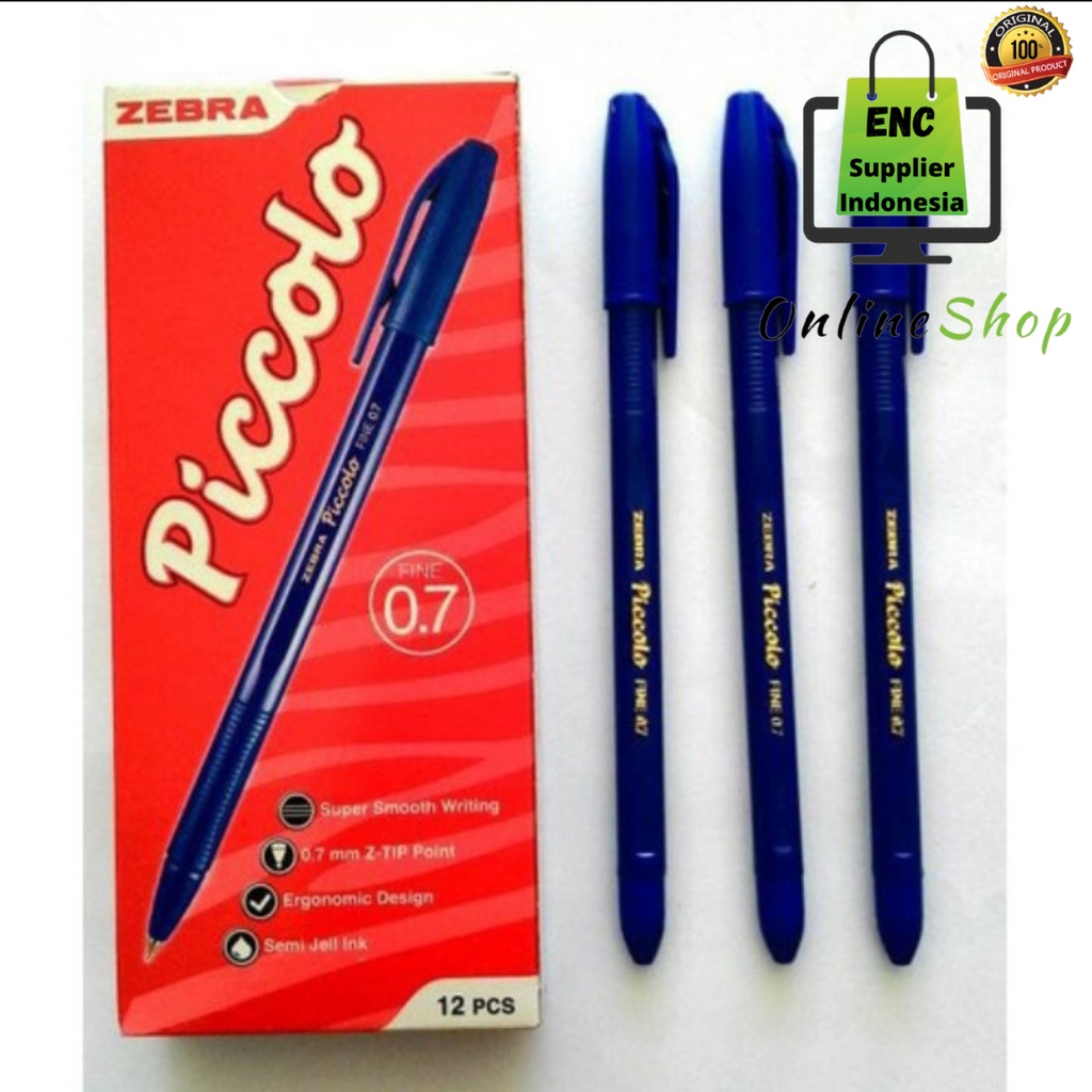 

zebra 6 buah Pen 0,7 piccolo bolpoint 0.7 mm bolpen per 6 pcs - enc.sup