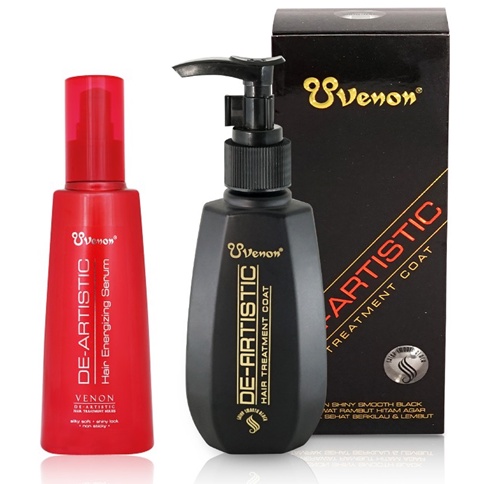 Paket Vitamin Rambut Venon Coat Hitam & Venon Energizing Serum