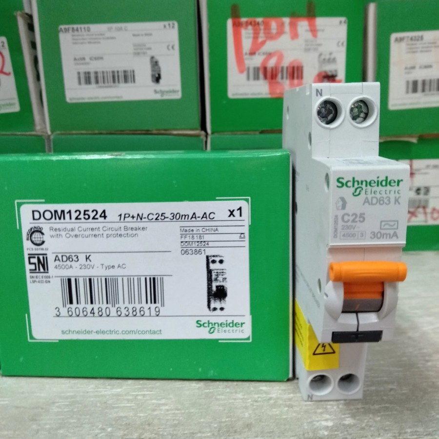 rcbo 25a dom12524 schneider