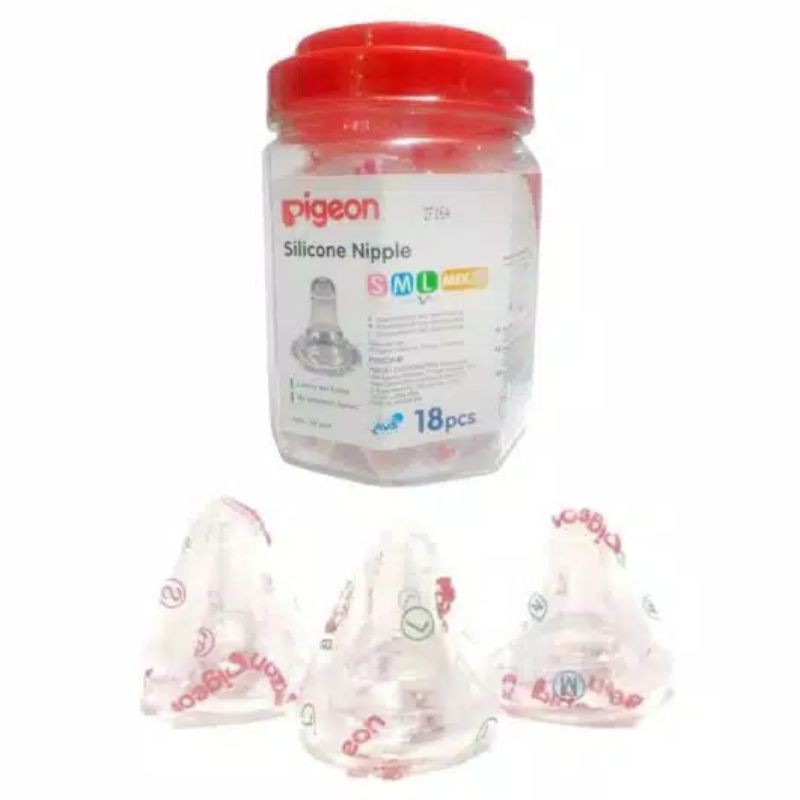 (satuan) Pigeon Silicone Nipple Ukuran S M L / Refill Dot Silikon