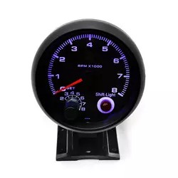 Tachometer 0-8000 rpm gauge 3 3/4&quot; Black color with inter shift light Blue Led Car meter Racing meter