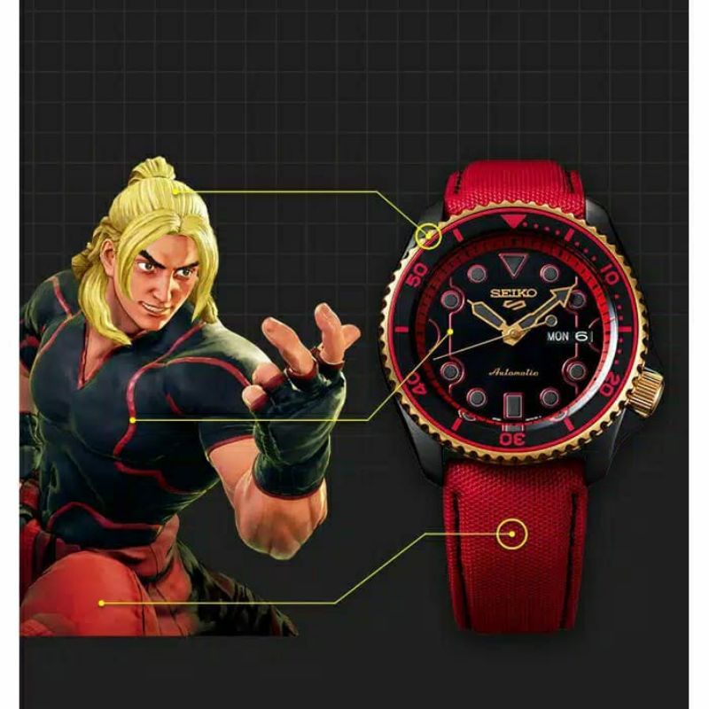 JAM TANGAN STREET FIGHTER V RYU KEN LIMITED EDITION JAM TANGAN SEIKO WATER RESIST