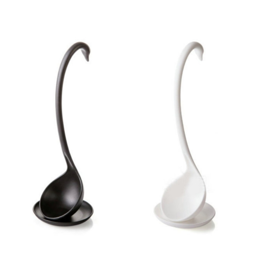 Standing SOUP Spoon Sendok Kuah Angsa Dgn Alas Tatakan Centong Angsa