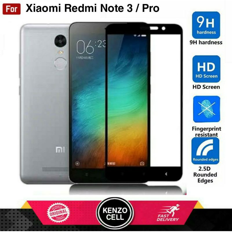 Redmi Note 3 Pro Tempered Glass - Anti Gores Kaca. Tg Xiaomi Note 3 Pro Full Layar Lem Cover