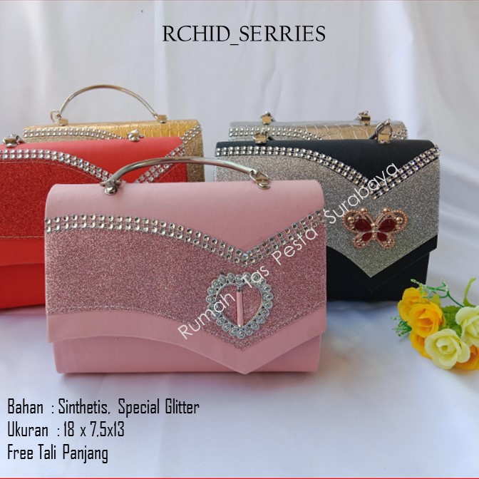 Tas Gliter,Tas Cantik,Tas Elegant,ORCHID_Hitam