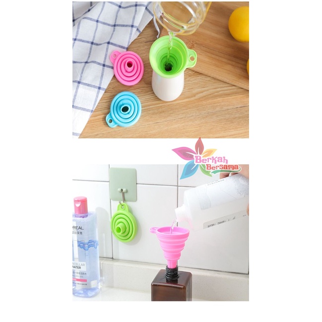 RT75 Corong Silikon Lipat untuk refill sabun minyak Sirup Portable Silicone Folding Funnel BB6360