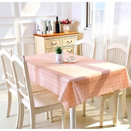 TAPLAK MEJA MAKAN ANTI AIR 4 6 KURSI WATERPROOF TAPLAK MEJA PANJANG MOTIF KOTAK TABLE CLOTH 137 X90