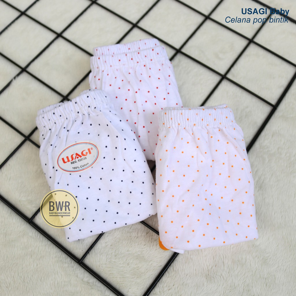 [ 1Pc ] Celana Usagi POP Bintik | Celana Kodok kaki Bulat Bayi Bintik New Born - Satuan Bwr