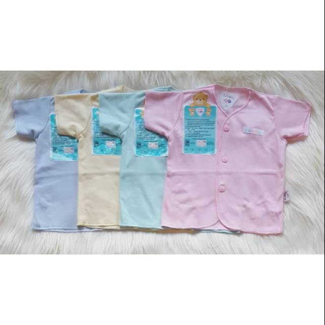 Baju Pendek Bayi 3-6 Bulan Polos Warna Libby