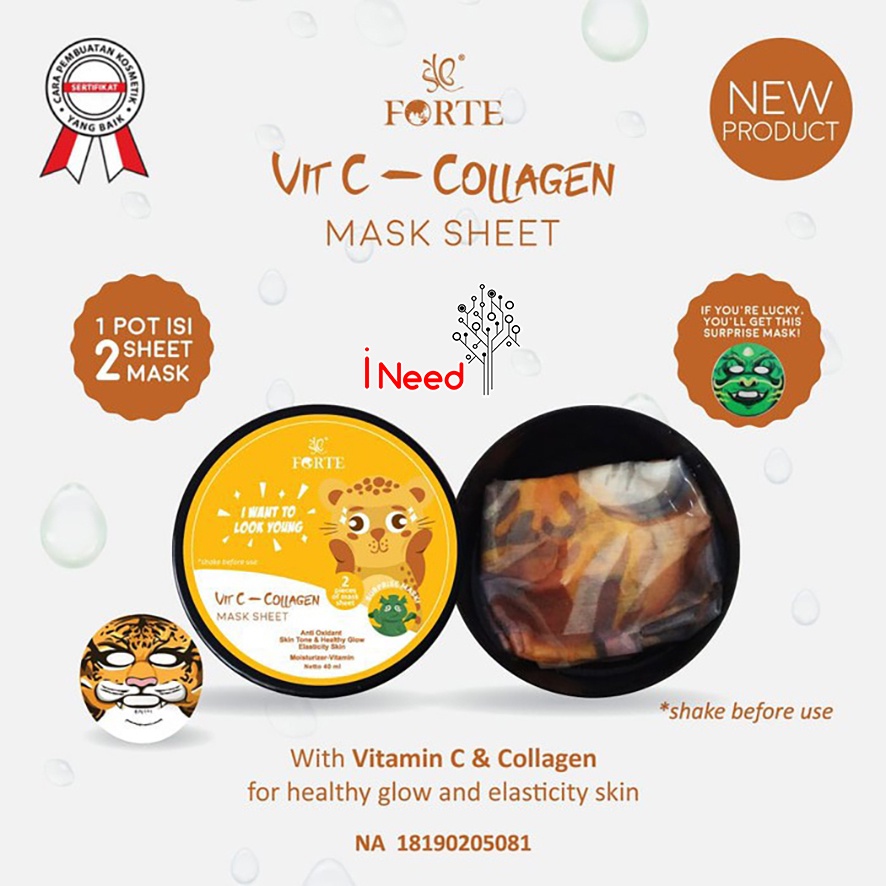 (INEED) MASKER ANIMAL SYB LIGHTENING MASK &amp; VIT C COLLAGEN MASK