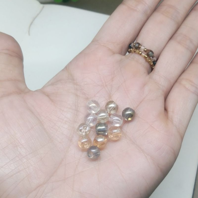 20pcs glass beads super shiny/ mutiara glass pelangi/ab 6mm