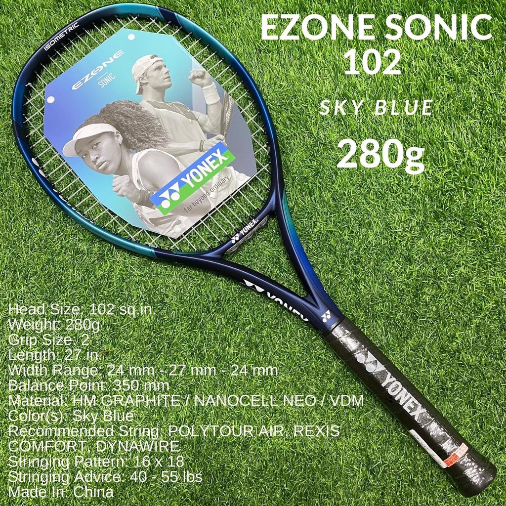Raket Tenis Yonex Ezone Sonic 102 280 Gr Sky Blue 2022 Original