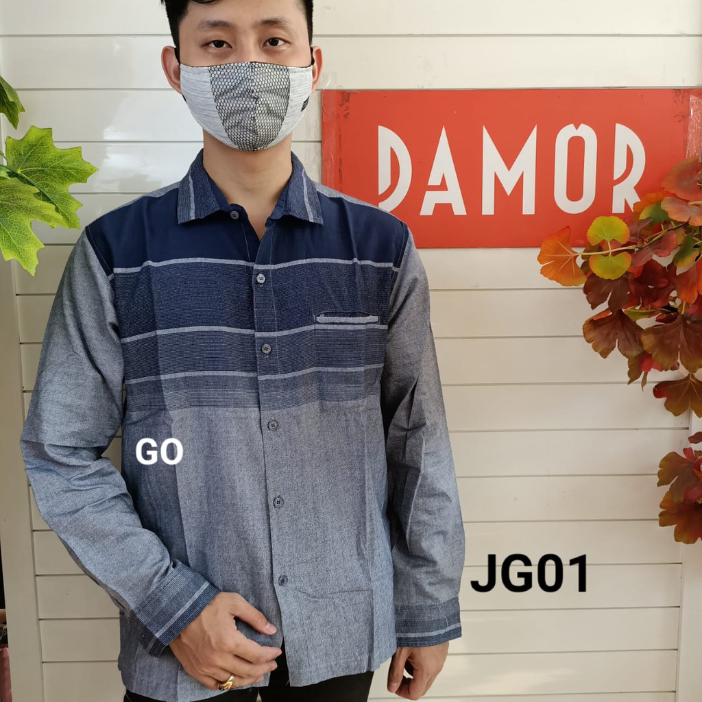 gof JLB DAMOR(CRESSIDA) KEMEJA Cowok Pakaian Pria Kemeja Slimfit Lengan Panjang