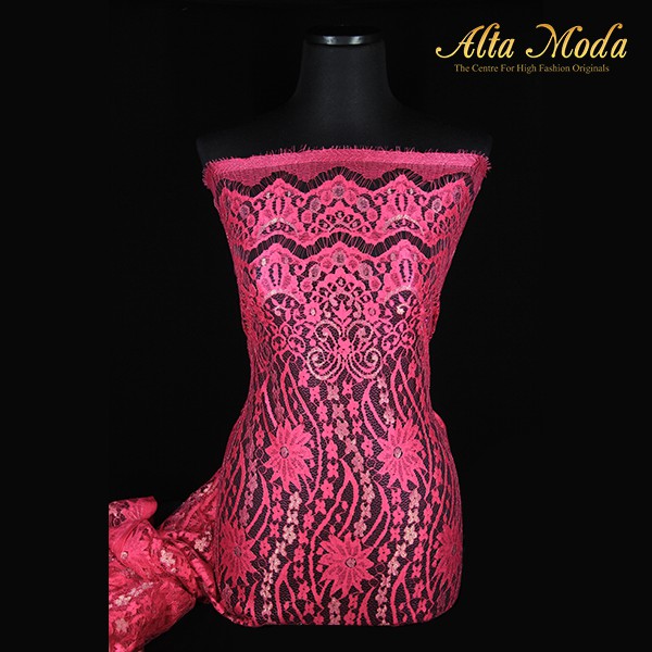 

Alta Moda Brokat Semi Perancis Floral Besar Kecil Pink (2.5M)