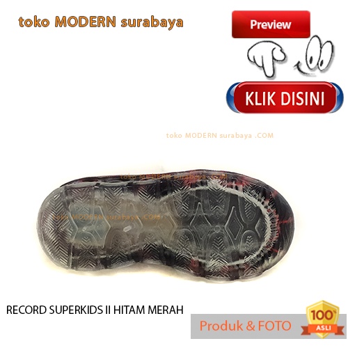 RECORD SUPERKIDS II HITAM MERAH sepatu anak sepatu casual lampu