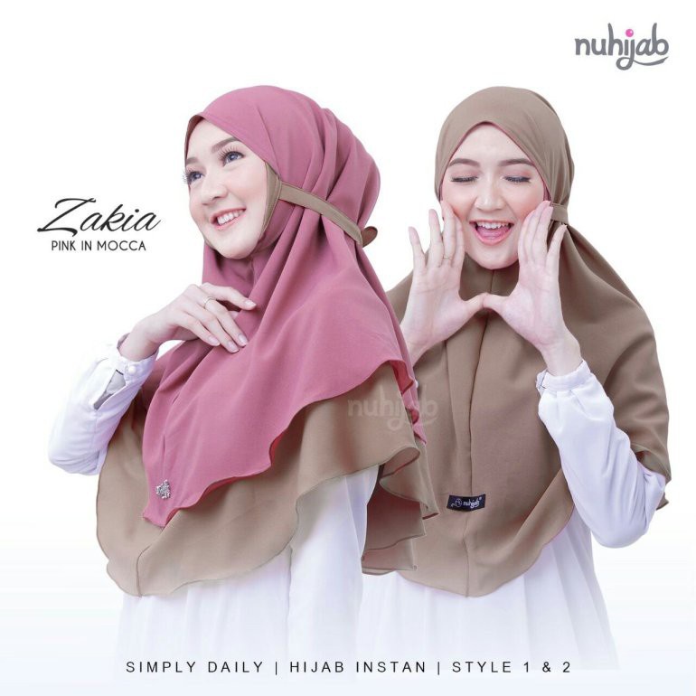 COD Jilbab Bergo Zakiya Maryam 2 Layer || Jilbab Kerudung Bolak - Balik 2 Lapis Bahan Diamond Crepe