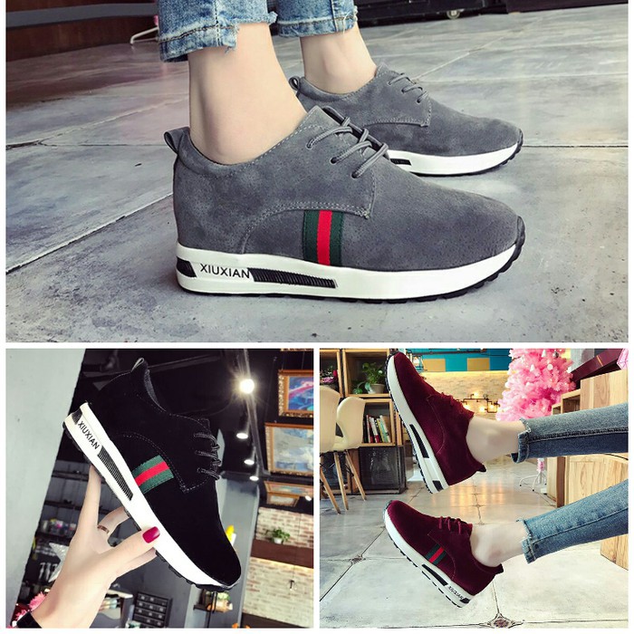 Sepatu kets sneaker tali wanita jogging casual pesta kantor modis murah top