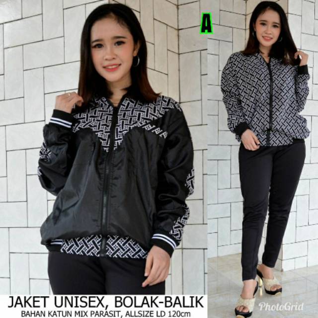 JAKET UNISEX BOLAK-BALIK OUTERWEAR BATIK WANITA MURAH TERBARU