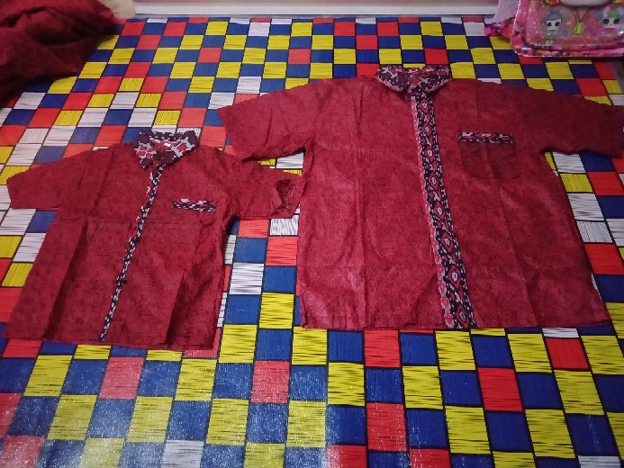 Batik Couple Keluarga Sania Ruffle Ori Ndoro Jowi Dnt - Mega Merah
