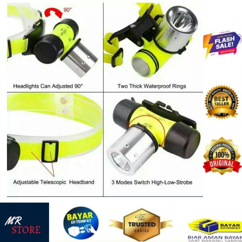 Senter Kepala Selam Diving 109 Senter Selam Super terang