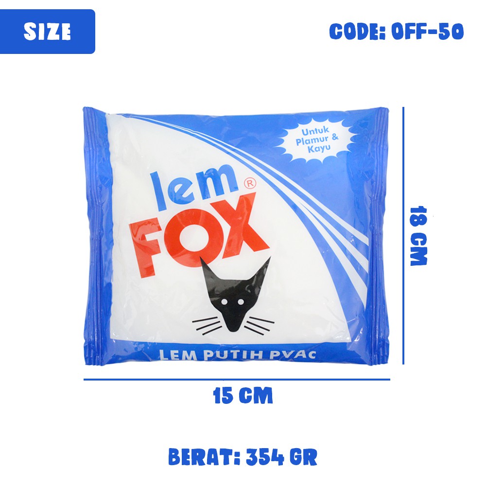 LEM FOX PUTIH 350GR BIRU SLIME / KERTAS / KAYU - OFF-50