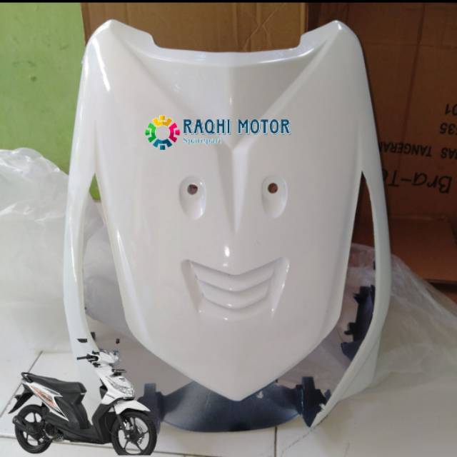 Tameng Depan Beat Karbu Putih / Body Depan Beat Karbu