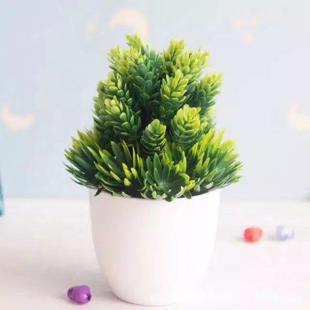 NM349 Bunga plastik / Pajangan bunga Artifisial / motif nanas buatan/Vas Bulat-Hijau