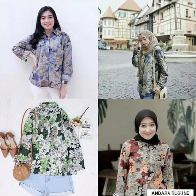 Baju wanita andara blouse - Pink Fuschia