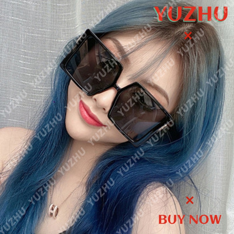 (YUZHU) TERSEDIA &amp; COD Kacamata Hitam Wanita Korea Gaya Oversized Square Kacamata Cewek INS Fashion Sunglasses