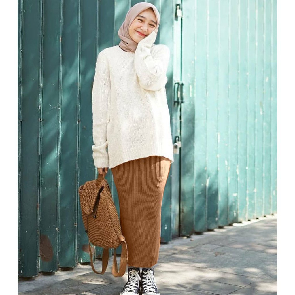 ROK RAJUT GRACILA / MAXI SKIRT RAJUT / ROK RAJUT PANJANG / LONG KNIT SKIRT / ROK RAJUT PREMIUM