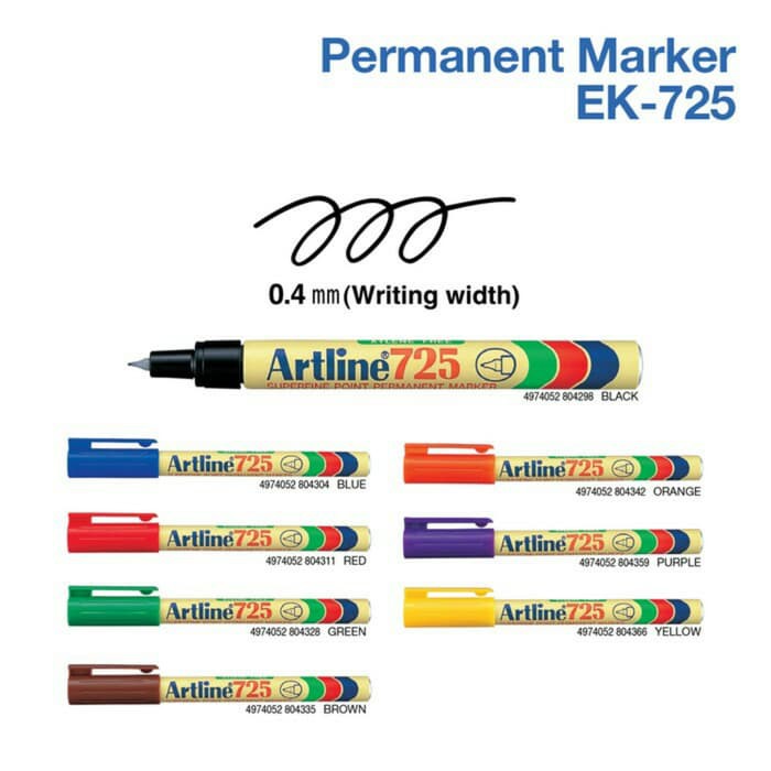 

JUAL GROSIR Spidol Permanent Marker Artline EK-725