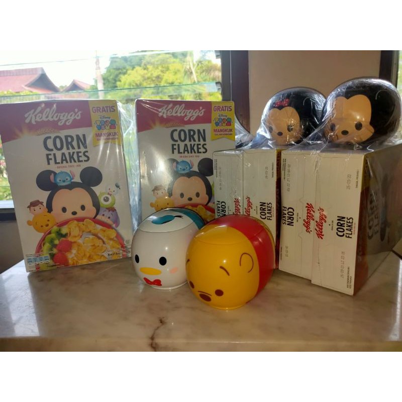 CORN FLAKES KELLOGGS 275GR X 2 KOTAK + HADIAH TSUM TSUM BOWL