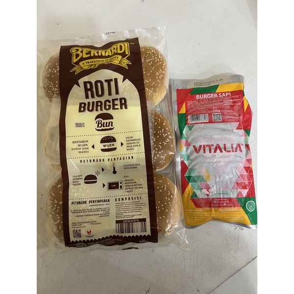 

PAKET BURGER BERNADI isi 6+VITALIA ISI 10