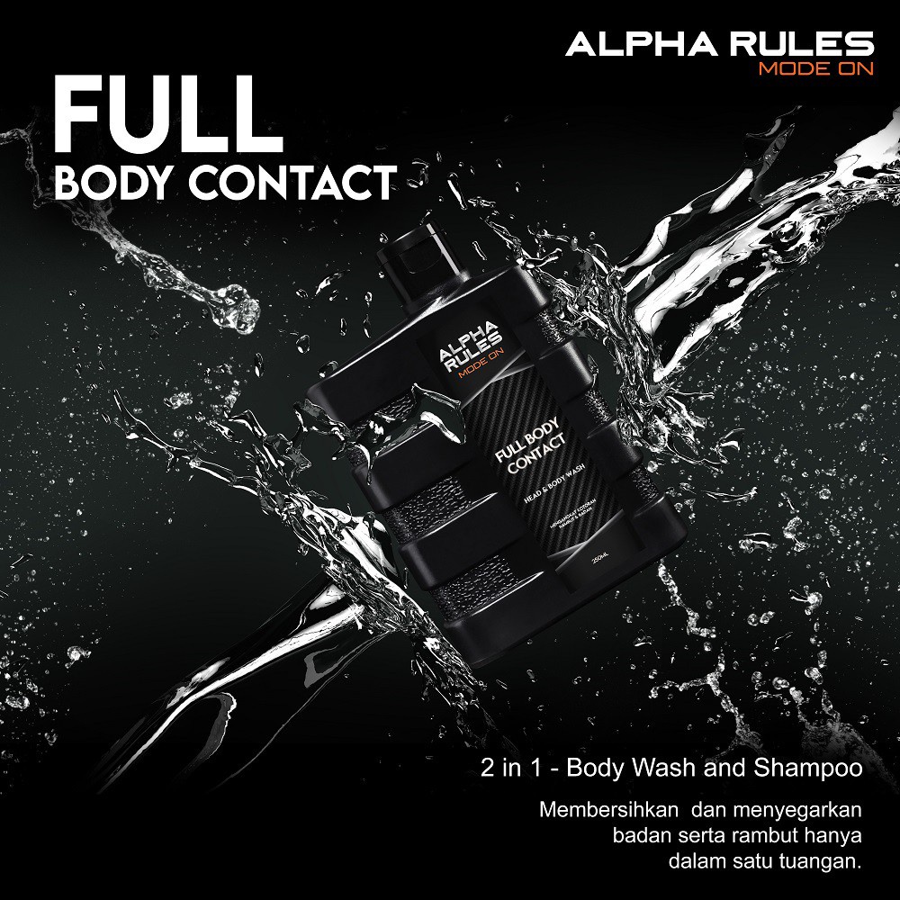 Alpha Rules Full Body Contact Sabun Mandi Shampo 2 in 1 Head &amp; Body Wash Alpharules Original