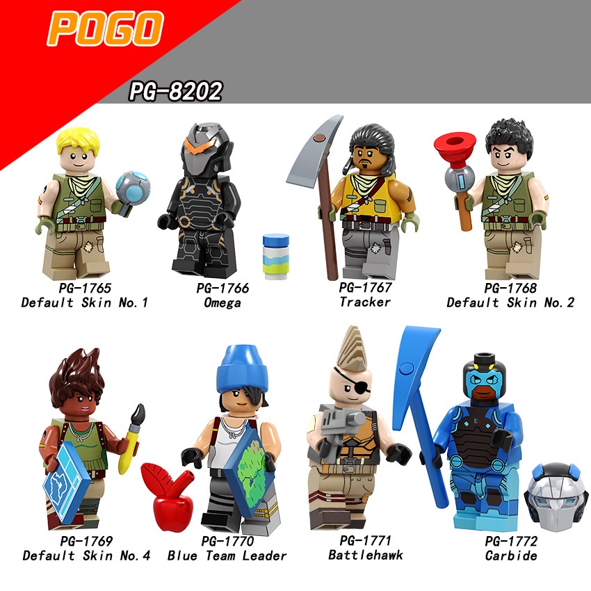 Fortnite Minifigures Hot Shooting Game Tracker Omega Battlehawk Garbide Kulit Bawaan Koleksi Angka Mini