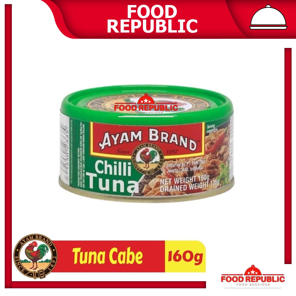 AYAM BRAND 160 GR IKAN TUNA KALENG RASA TOMAT CHUNKS IN OIL CABE CURRY OLIVE OIL MAYONAISE