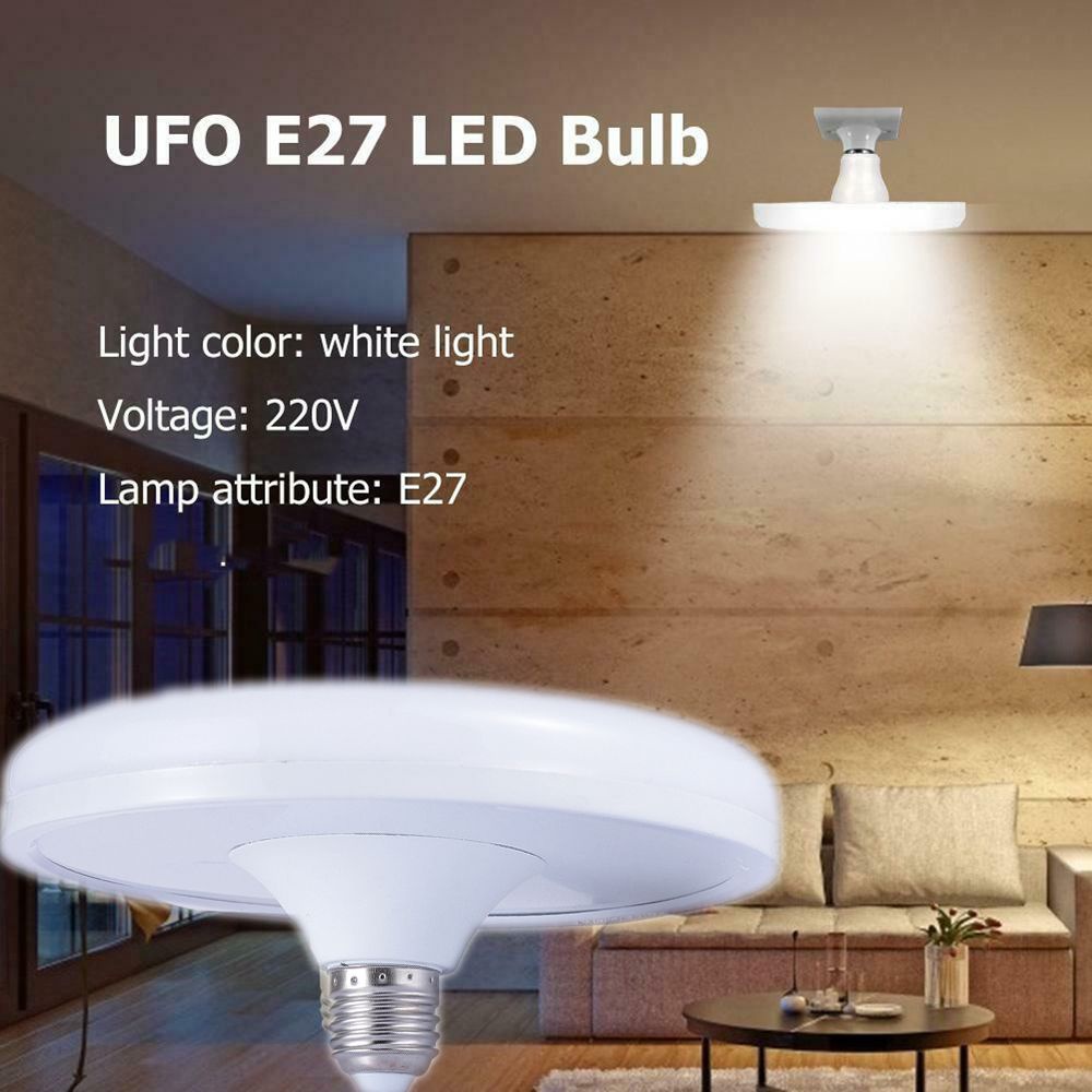 Lazim New UFO Bulb Putih E27 Lampu LED 220V Gudang Rumah Super Terang 12W 30W 50W 60W Hemat Energi