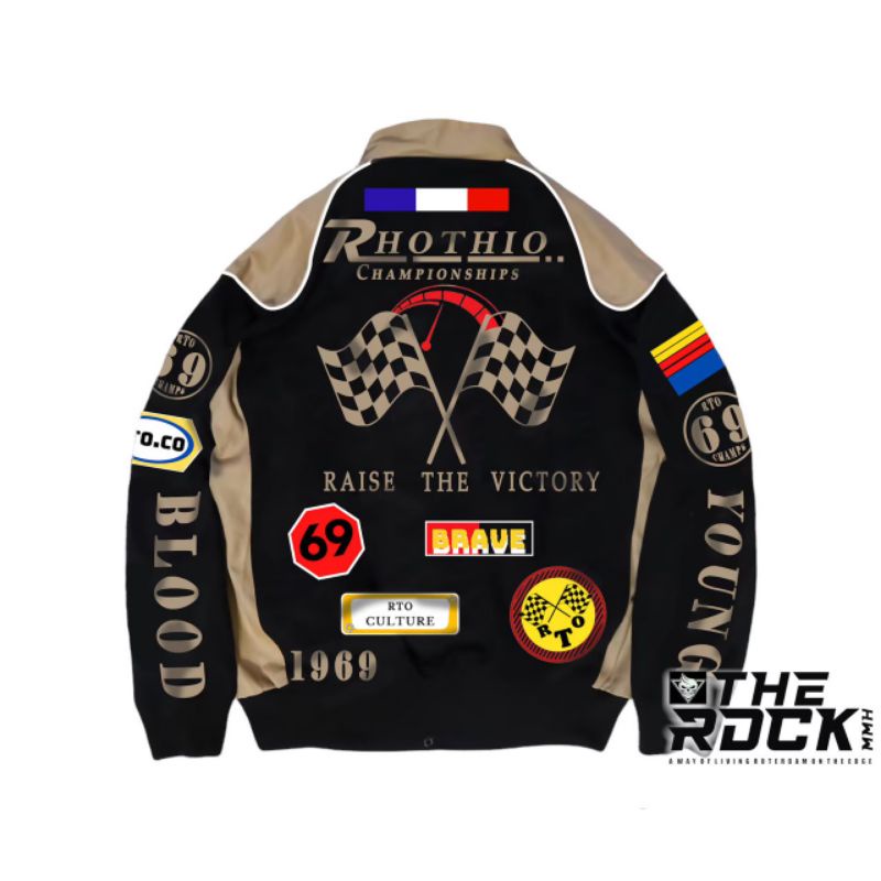 Jaket Nascar Vintage Pria / wanita Logo Full Bordir The Riddick