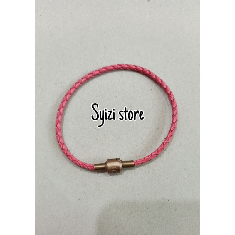 (free stoper) Gelang tali kulit/ gelang kepang /gelang pandora kulit (bisa request ukuran)