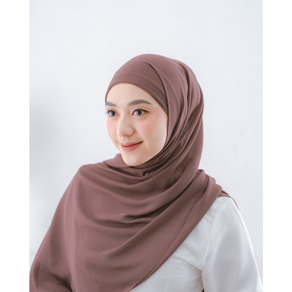 Maula Hijab - Kerudung Pashmina Inner  2in 1 Ceruty Babydoll Pasmina Ciput Premium