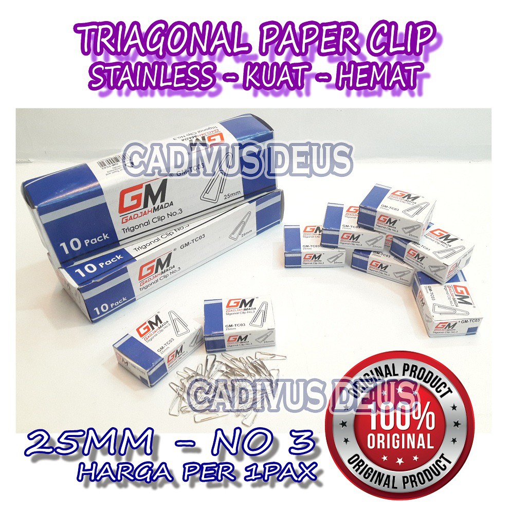 PAPER CLIP - KLIP KERTAS SEGITIGA - 25MM - 1PAX