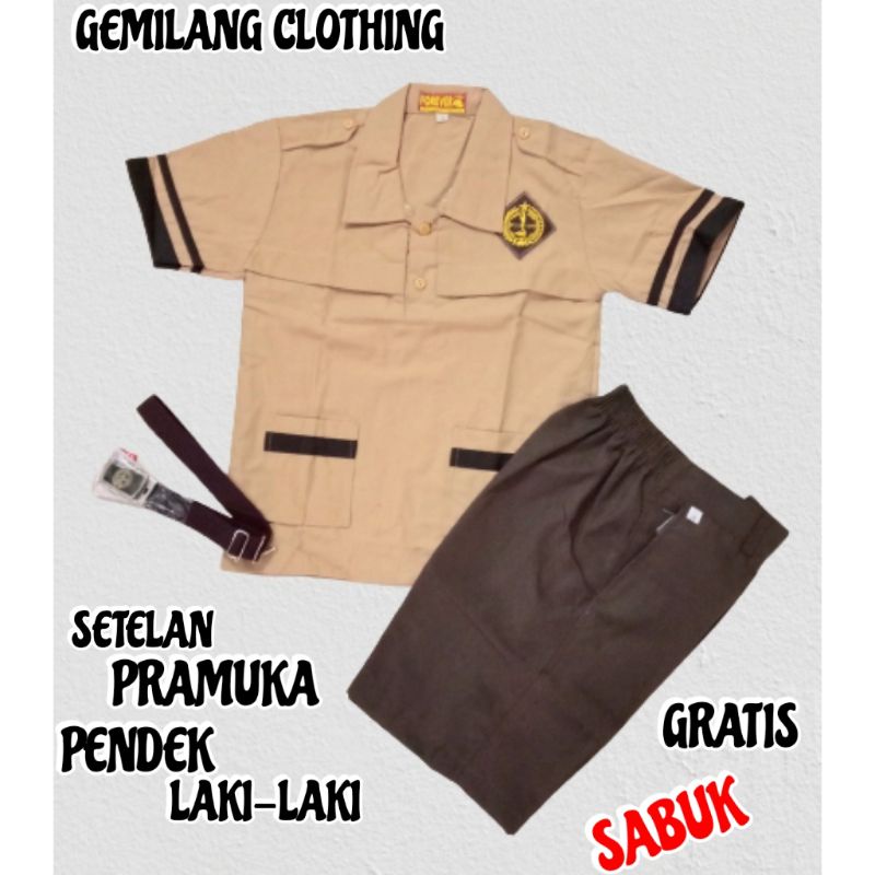 FREE GESPER !! SETELAN SERAGAM PRAMUKA SIAGA PENDEK // SERAGAM SEKOLAH PRAMUKA ANAK LAKI-LAKI // GEMILANG CLOTHING