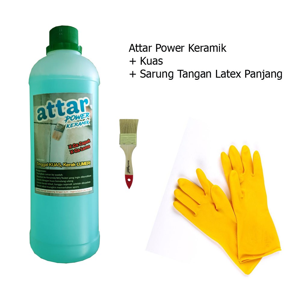 Paket ATTAR Power KERAMIK WC / Toilet 1 Liter + Sarung Tangan Panjang