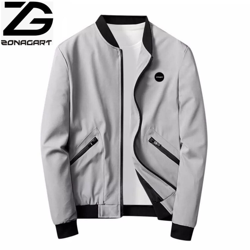 Jaket Varsity Pria/ Jaket Bomber Parasut/ Jaket Casual Ritsleting Waterproof