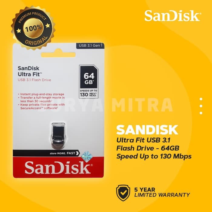 Flashdisk Sandisk Ultra Fit CZ430 64GB 3.0