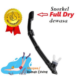 Pipa Selang Pernapasan Snorkel Full Dry Kering Snorkling Tidak Mudah Masuk Air
